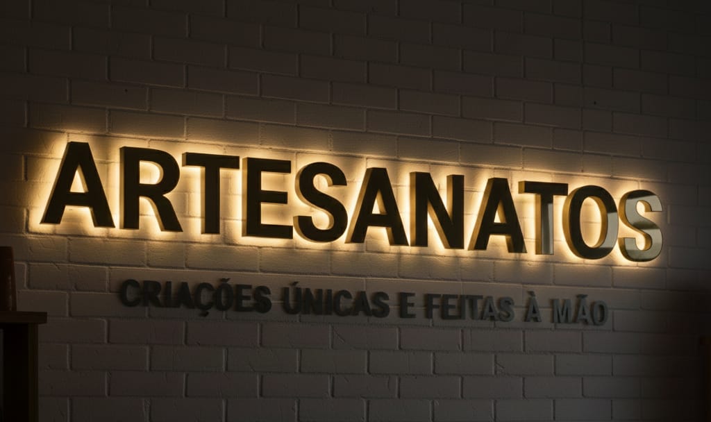 Imagem de letreiro luminoso com iluminação indireta